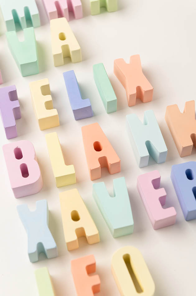 handgegossene Buchstaben von A star is born für Namen und Worte